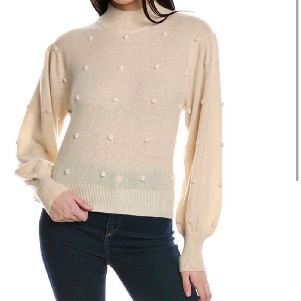NWT Brodie Cashmere Bonny Bobble Beige Cashmere Sweater